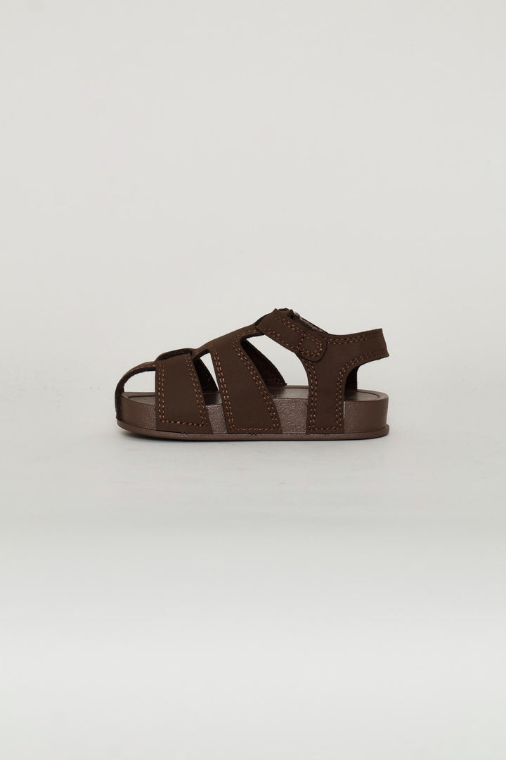 Baby Boys Closed Toe Comfort Sandal - Chocolate