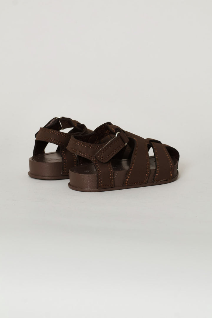 Baby Boys Closed Toe Comfort Sandal - Chocolate