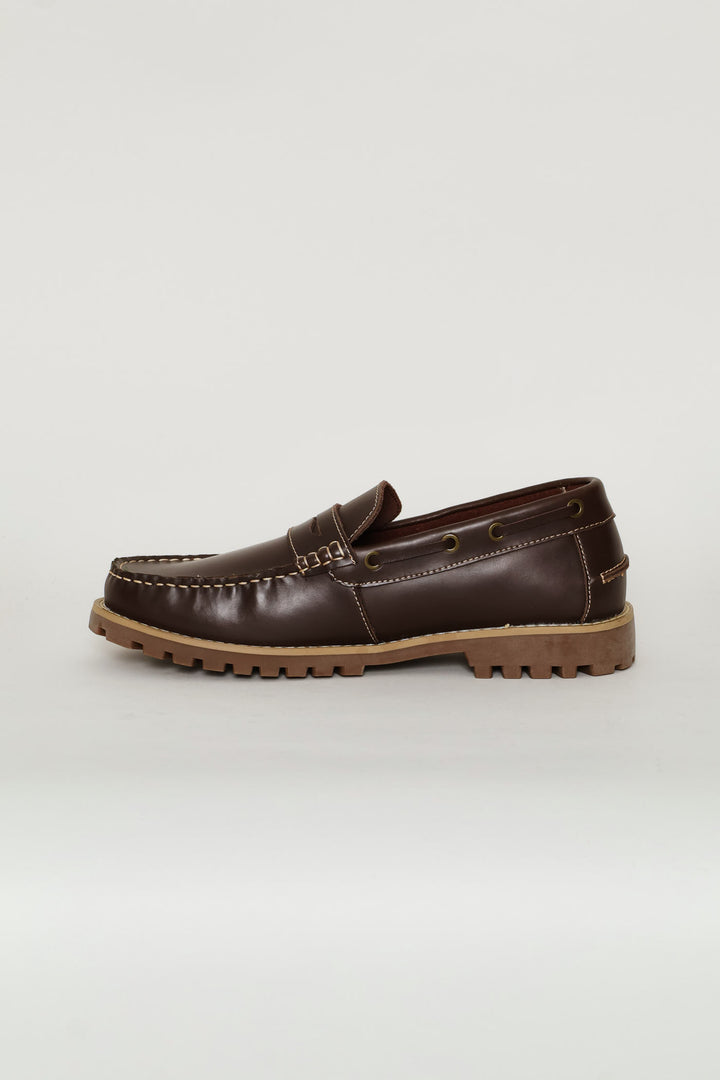 Chunky Sole Penny Moccasin Docksider - Chocolate