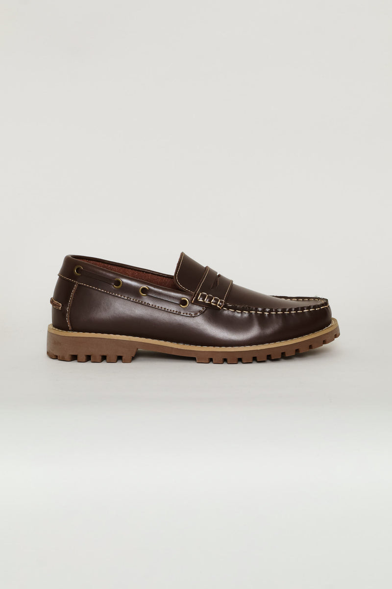Chunky Sole Penny Moccasin Docksider - Chocolate