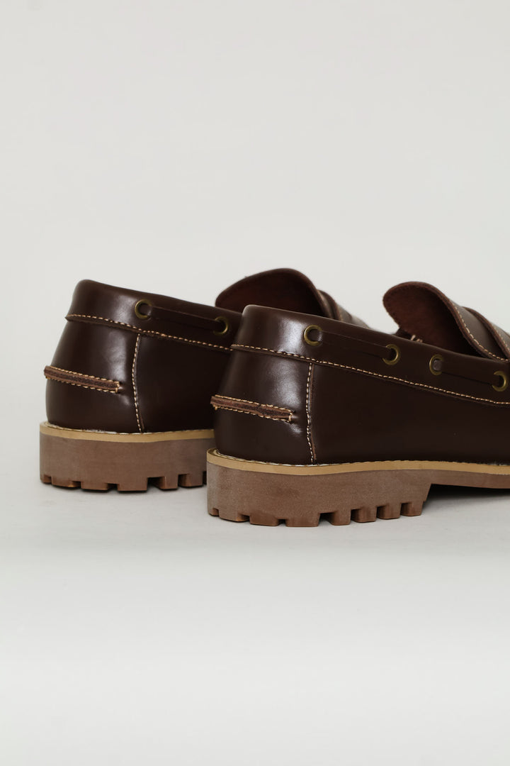 Chunky Sole Penny Moccasin Docksider - Chocolate