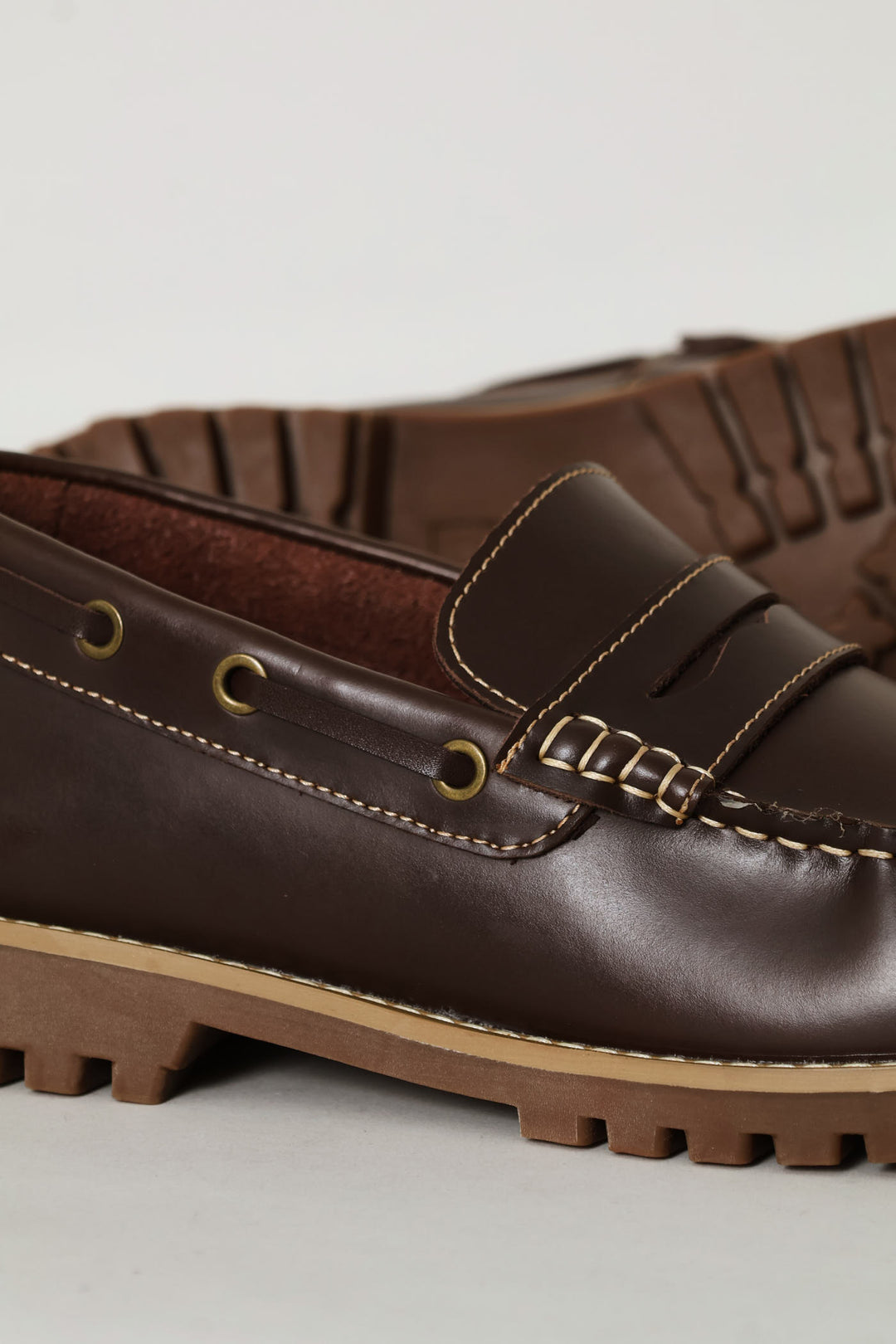 Chunky Sole Penny Moccasin Docksider - Chocolate