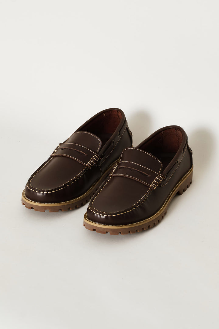 Chunky Sole Penny Moccasin Docksider - Chocolate
