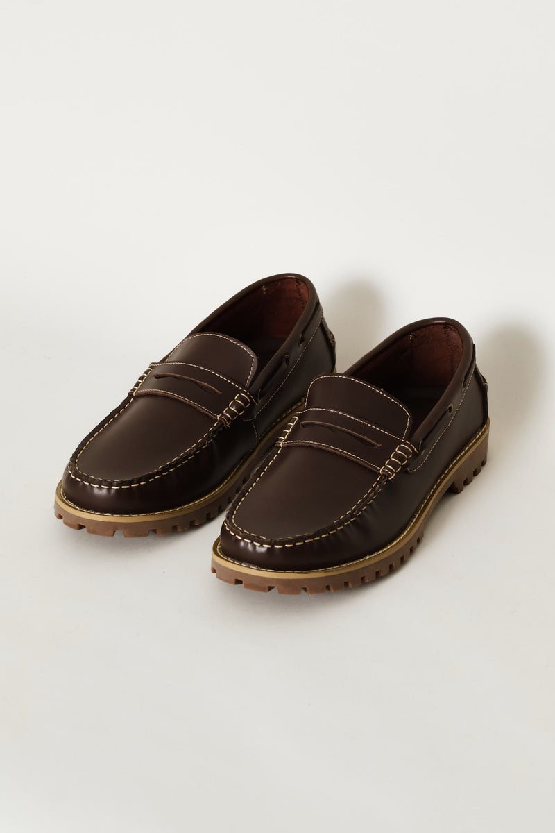 Chunky Sole Penny Moccasin Docksider - Chocolate
