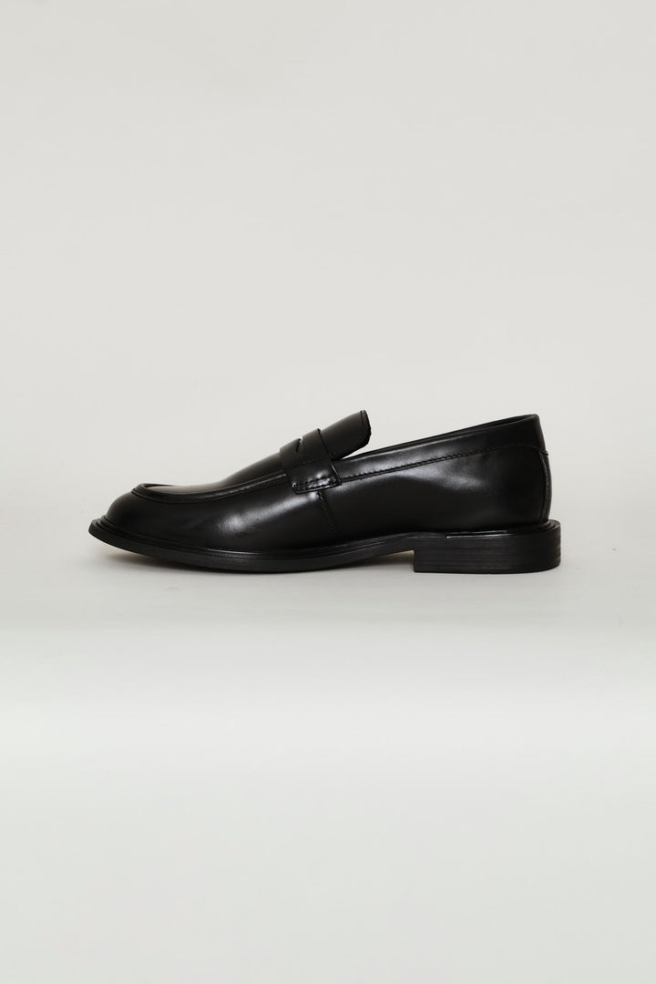 Leather Formal Penny Moccasin - Black