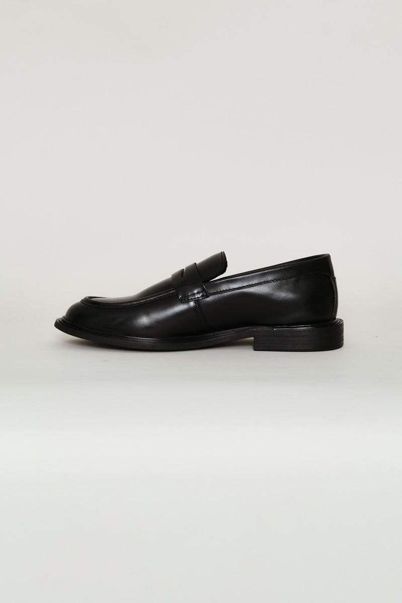 Leather Formal Penny Moccasin - Black