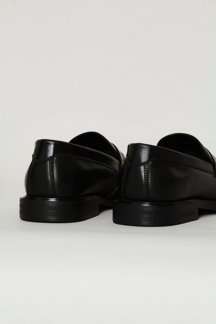 Leather Formal Penny Moccasin - Black