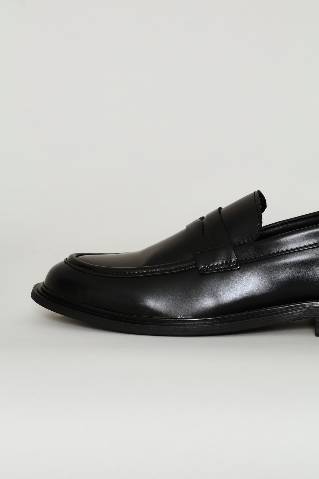 Leather Formal Penny Moccasin - Black