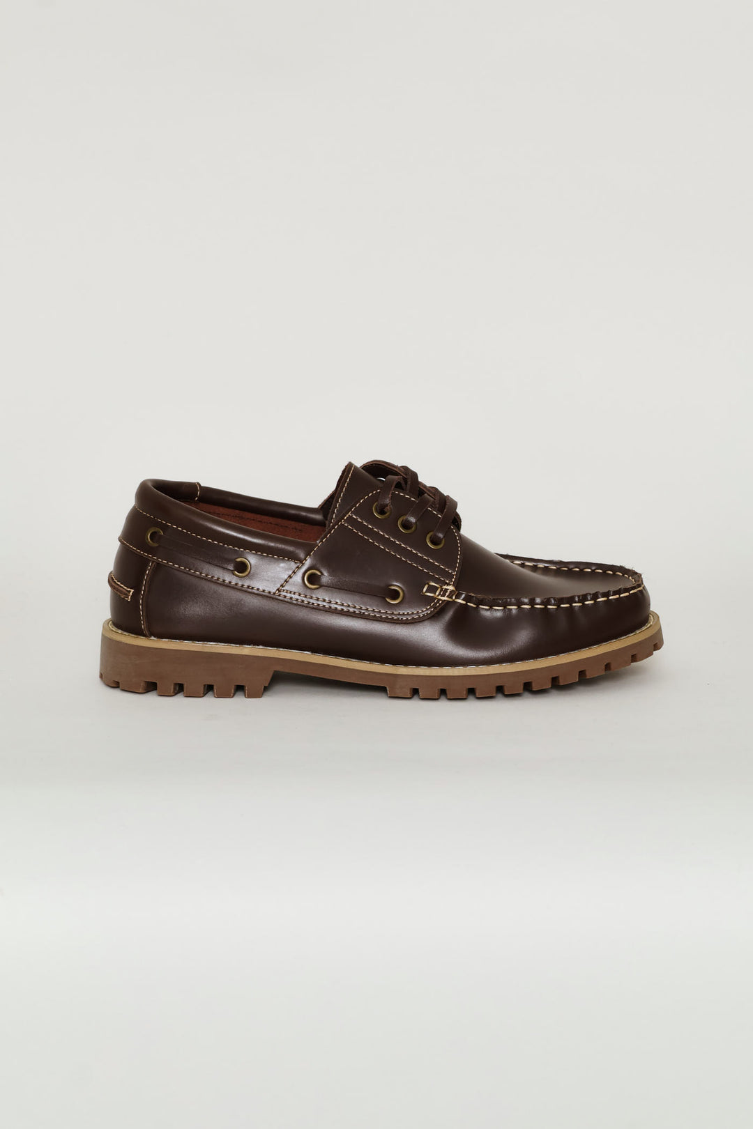 Chunky Sole Lace Up Docksider - Chocolate