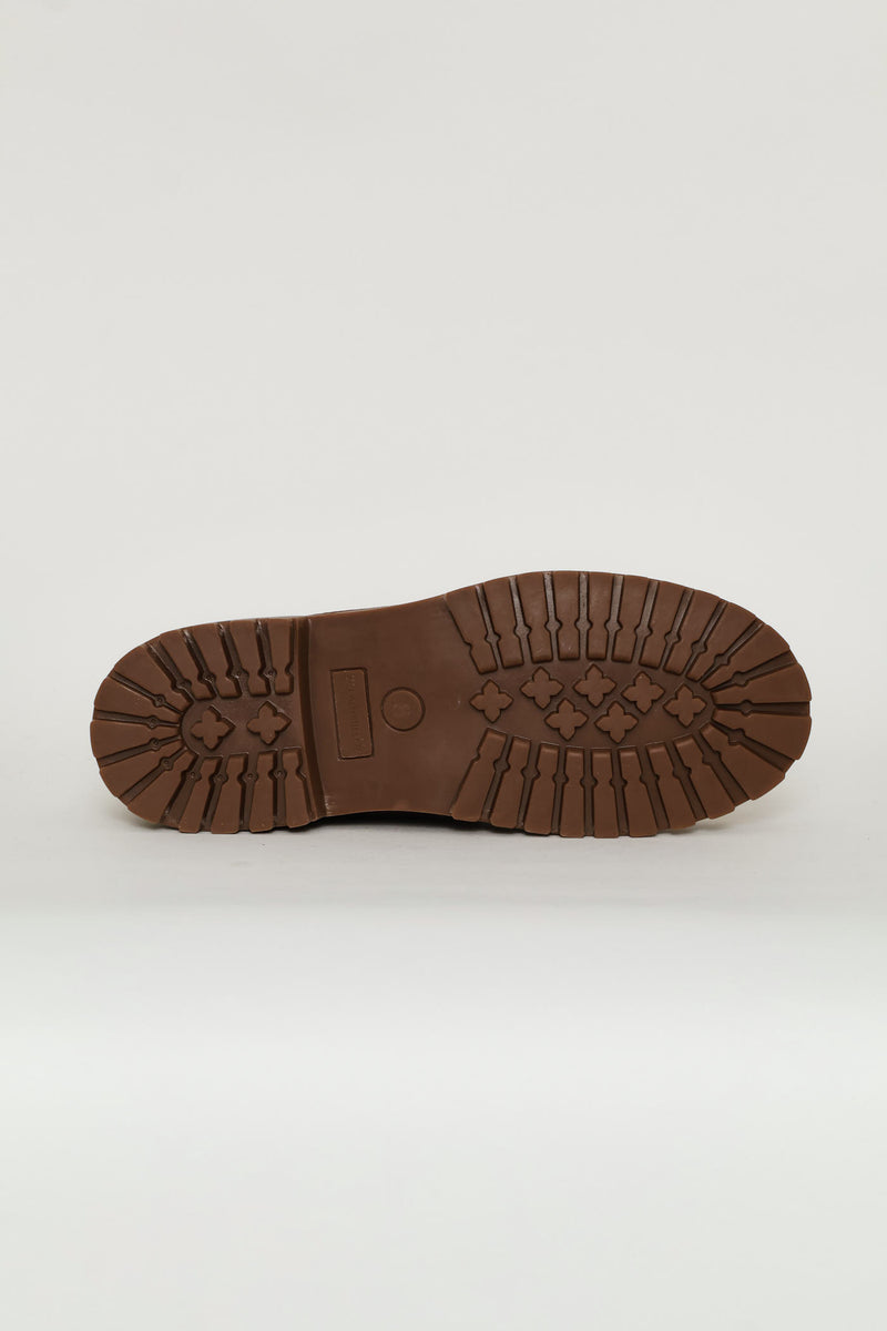 Chunky Sole Lace Up Docksider - Chocolate