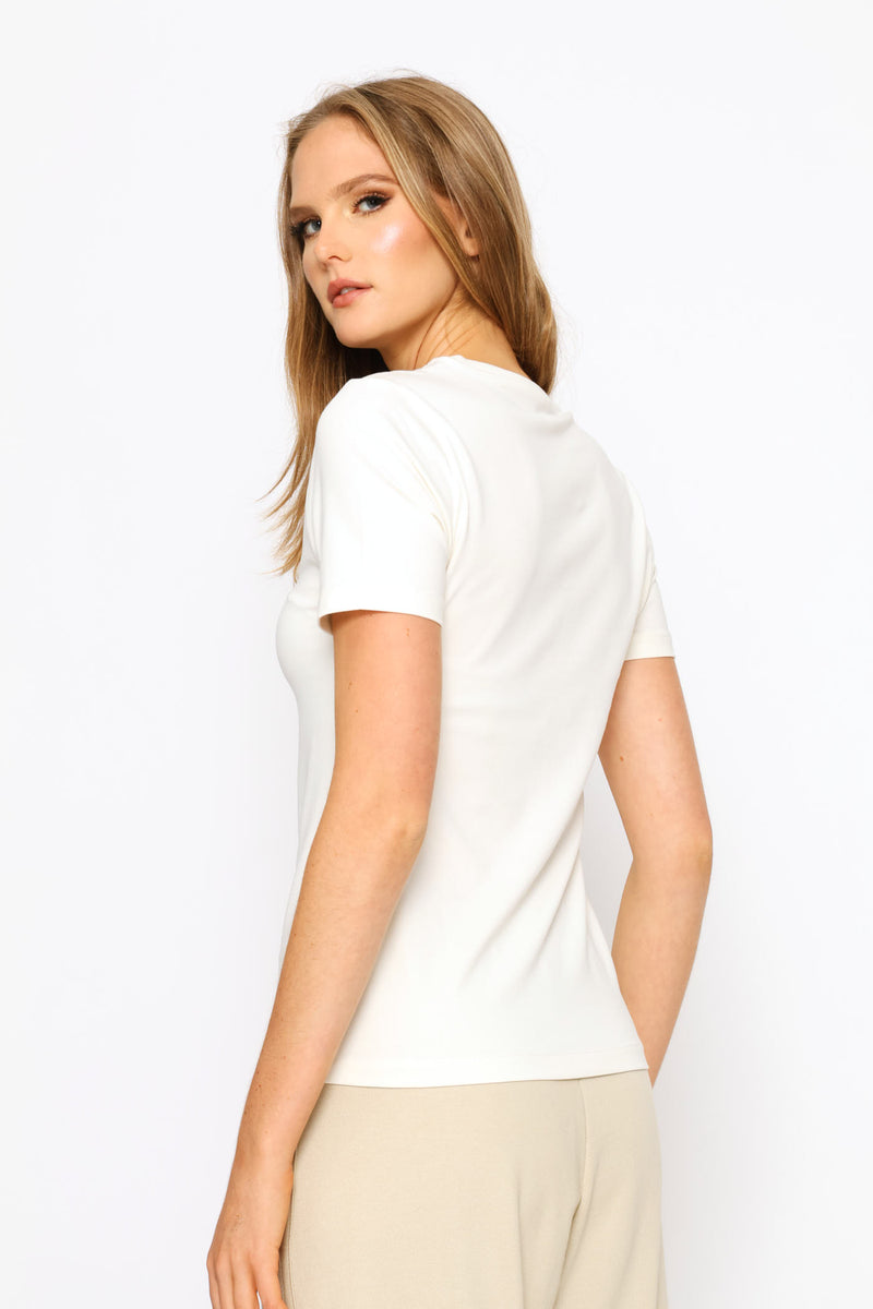 Anele Embellished T-Shirt - Off White
