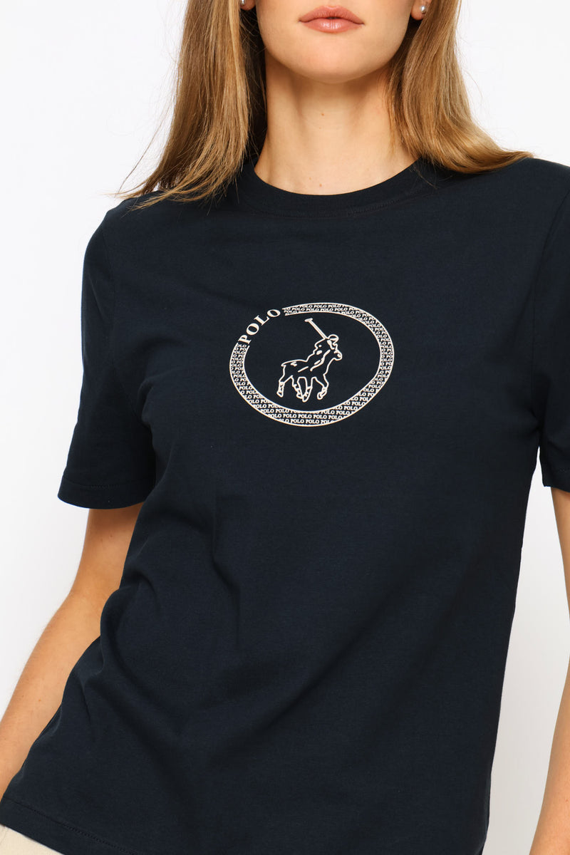 Jenny Circle Print T-Shirt - Black