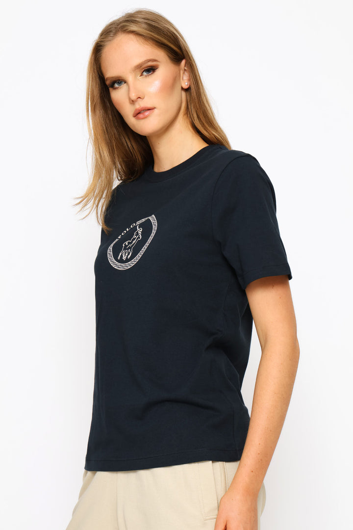 Jenny Circle Print T-Shirt - Black