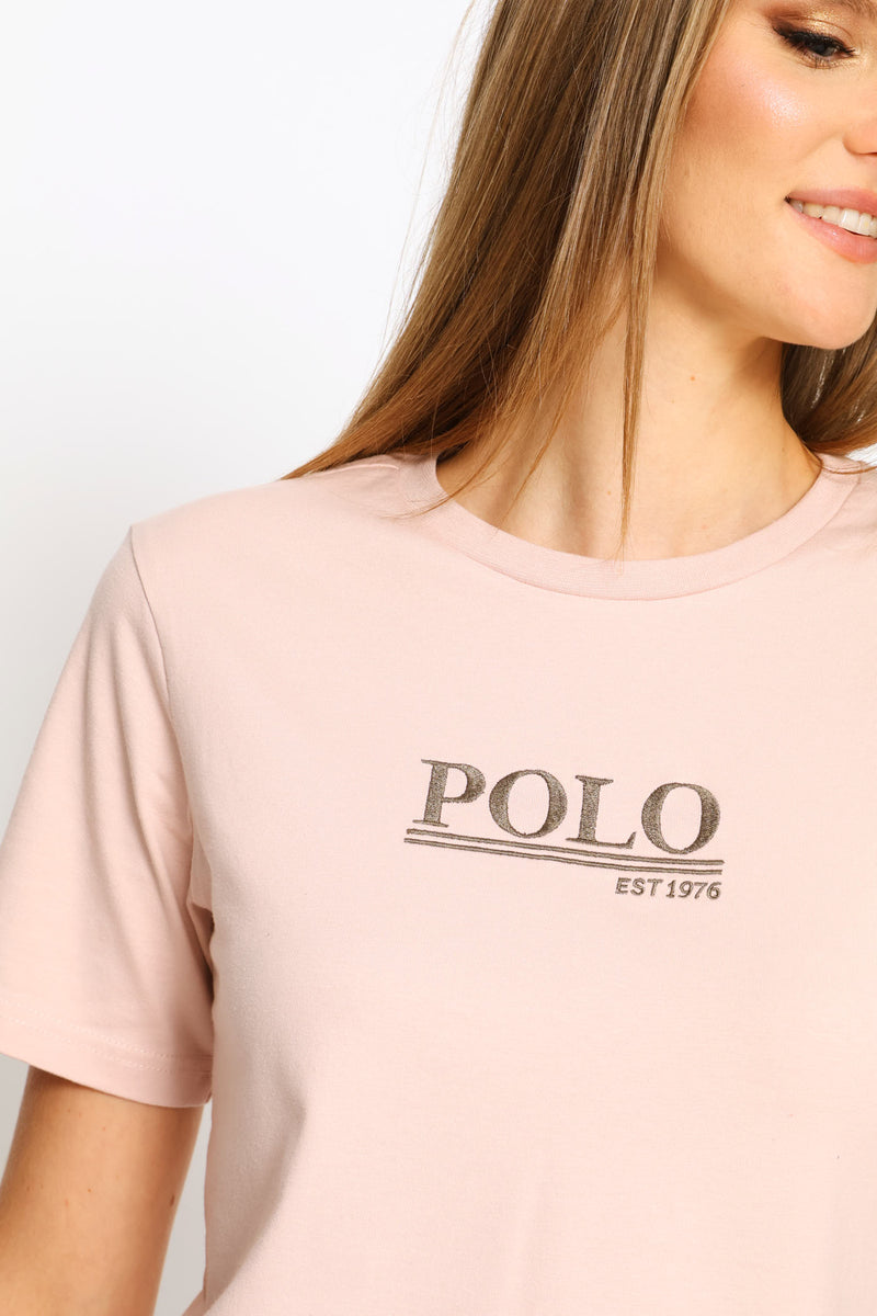 Lily Beaded T-Shirt - Blush