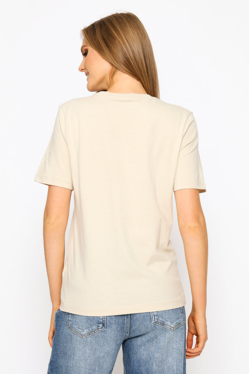 Jenny Circle Print T-Shirt - Stone