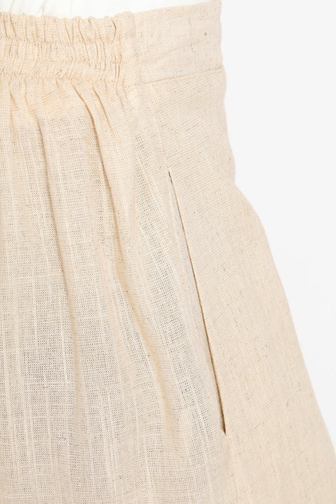 Pull-On Linen Wide Leg Pants - Oatmeal Melange