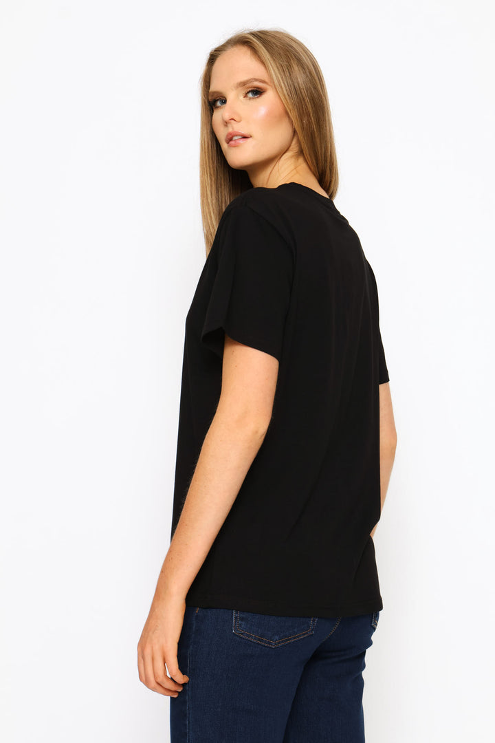 Essential Simple Dome Boxy Relaxed Tee - Black