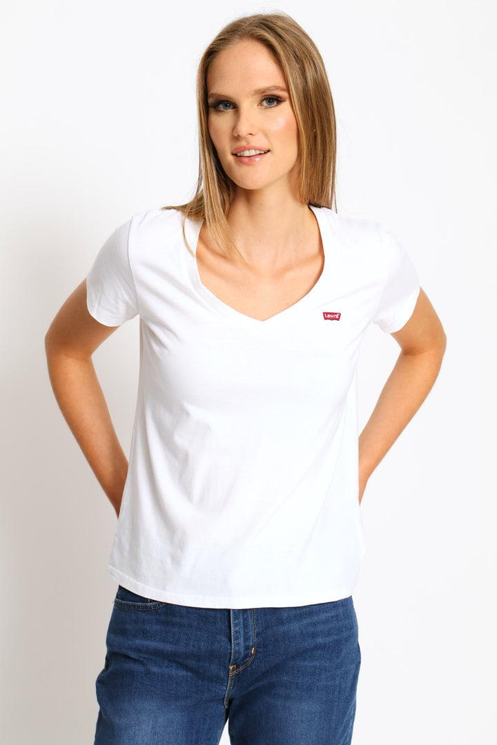 Perfect V-Neck Top - White