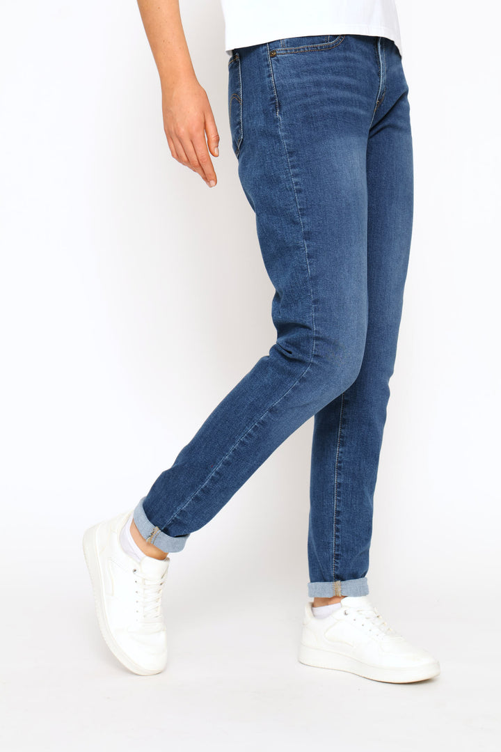 Curvy Hirise Super Skinny Denim Jean - Mid Wash