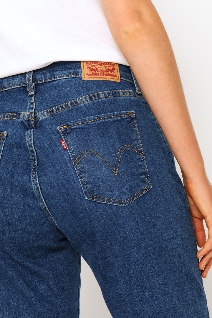 Curvy Hirise Super Skinny Denim Jean - Mid Wash
