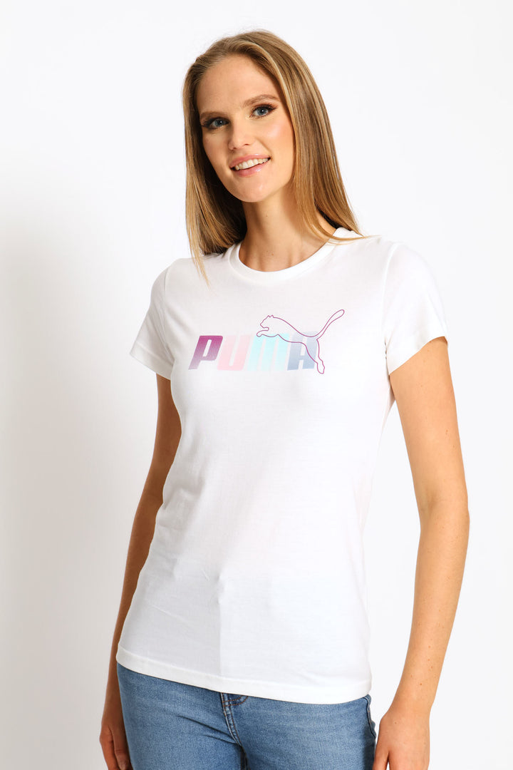 Graphic Stacked Tee - White