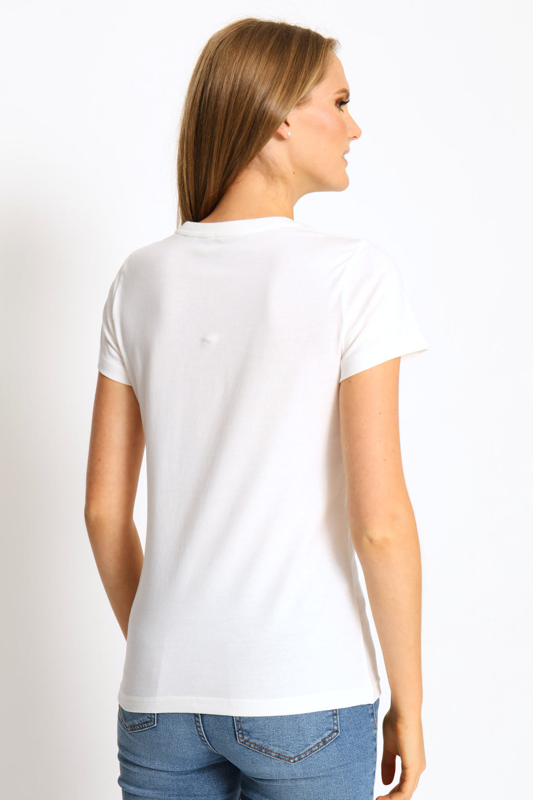 Graphic Stacked Tee - White