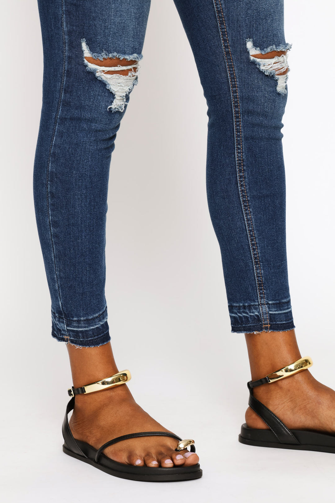 Let Down Hem Push-Up Skinny Jean - Dark Wash