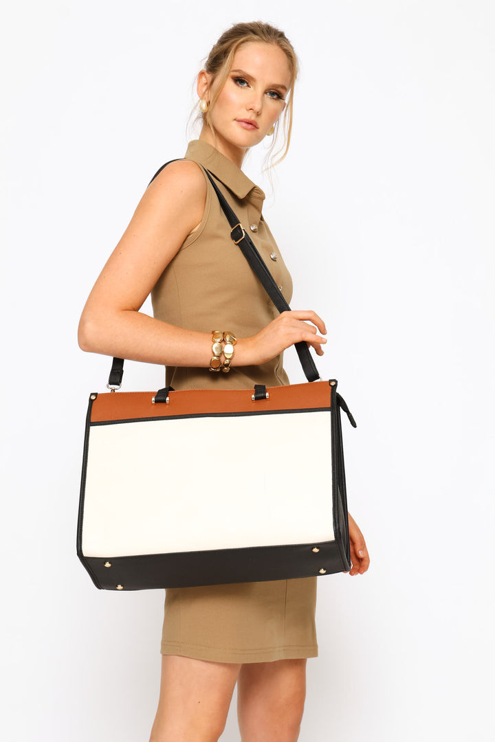 Colour Block Laptop Bag - Multi