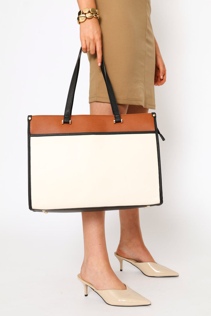 Colour Block Laptop Bag - Multi
