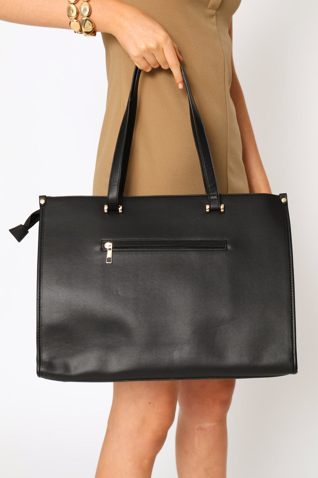 Panelled Laptop Bag - Black
