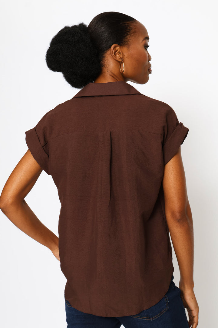 Cutaway Easy Wearing Shirt - Dark Chocolate