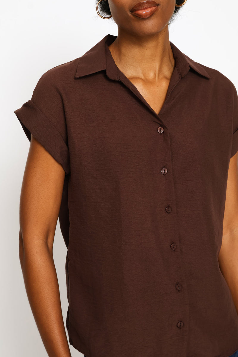Cutaway Easy Wearing Shirt - Dark Chocolate