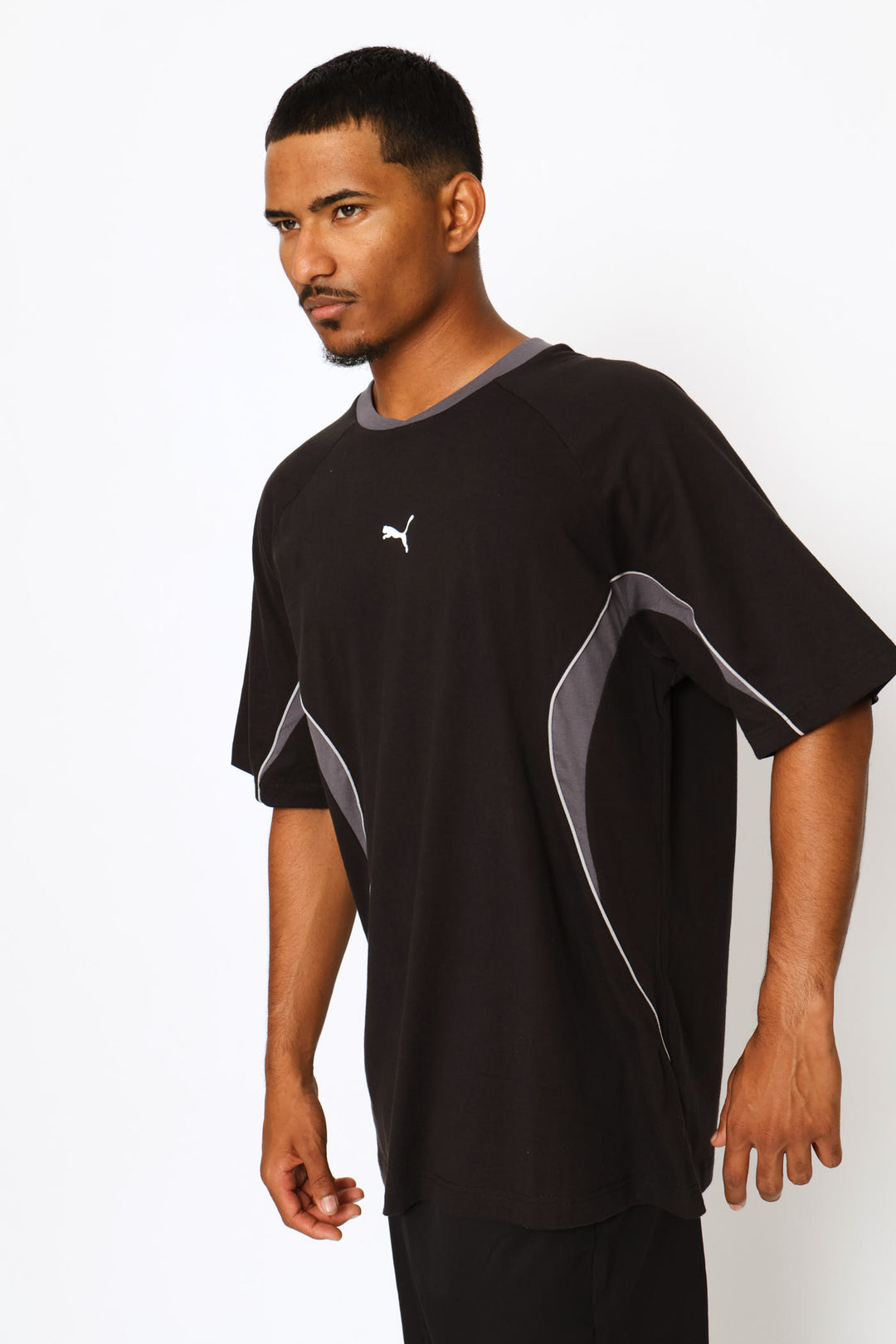 Sport Relaxed Blocking Tee - Black