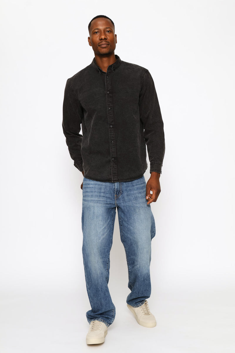 Authentic Button Down Shirt - Black Rinse Wash