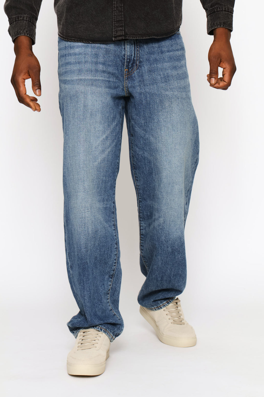 568 How You Feel It Loose Straight Denim - Mid Wash