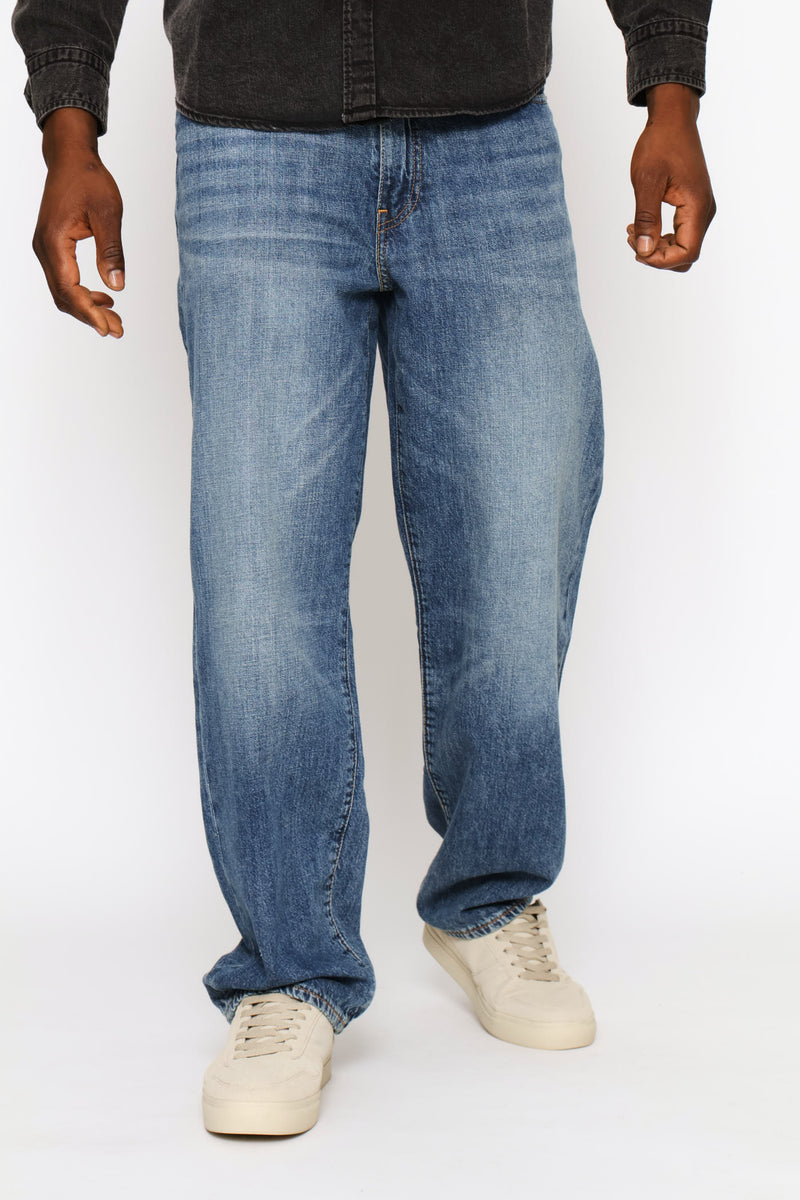 568 How You Feel It Loose Straight Denim - Mid Wash