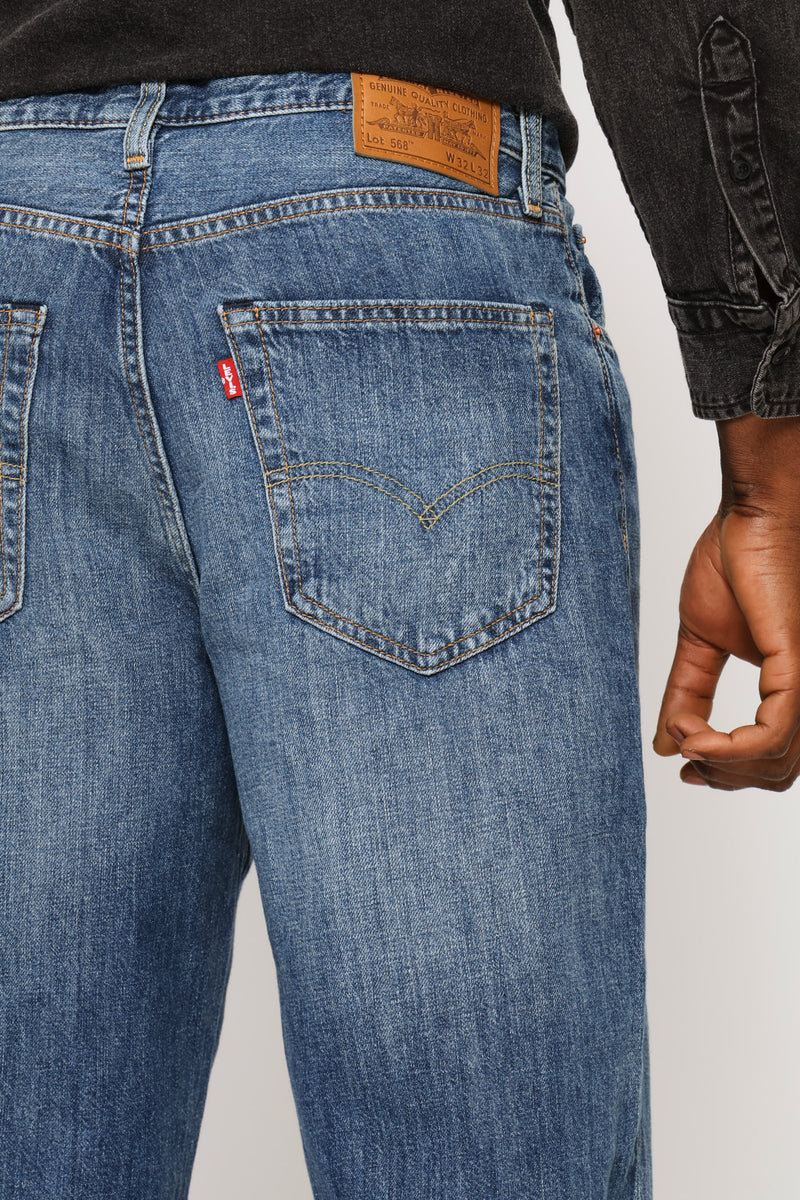 568 How You Feel It Loose Straight Denim - Mid Wash