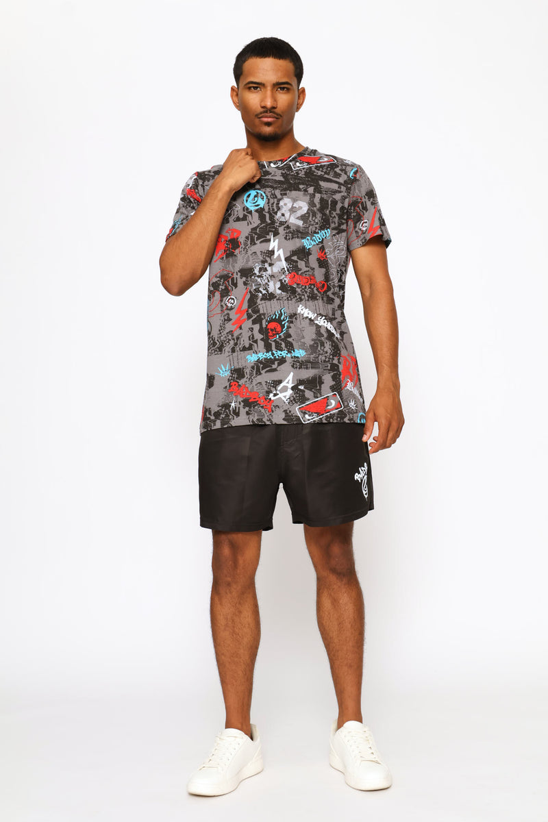 Wild Print Tee - Blue