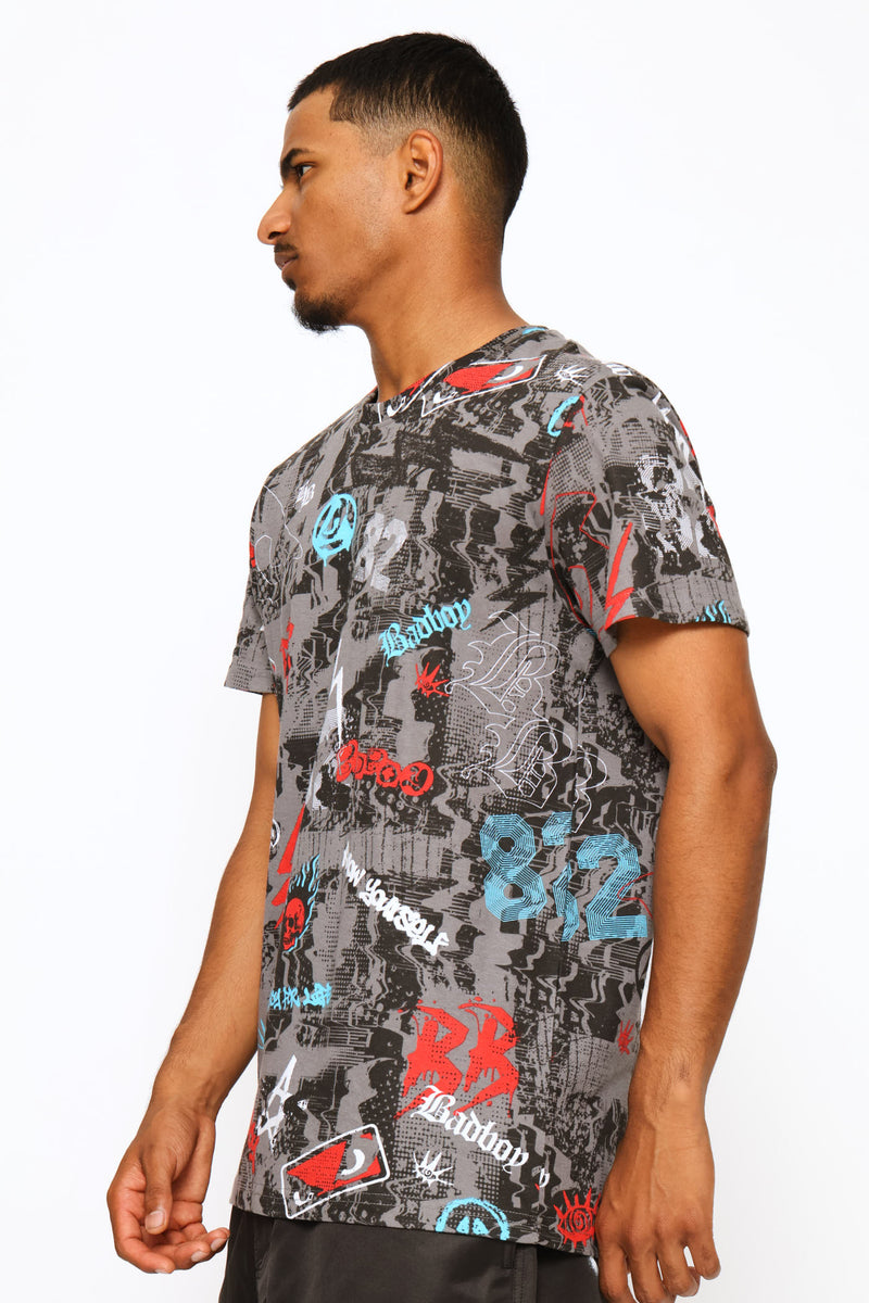 Wild Print Tee - Blue