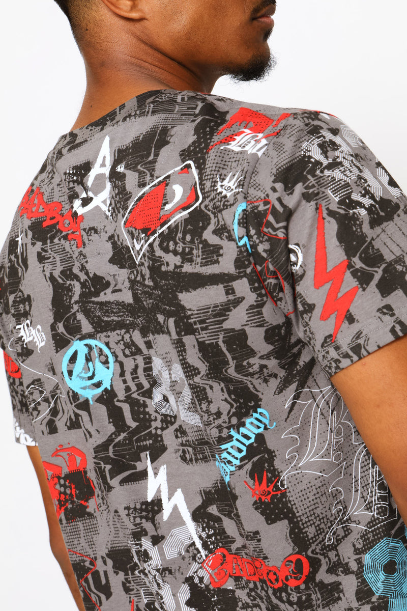 Wild Print Tee - Blue