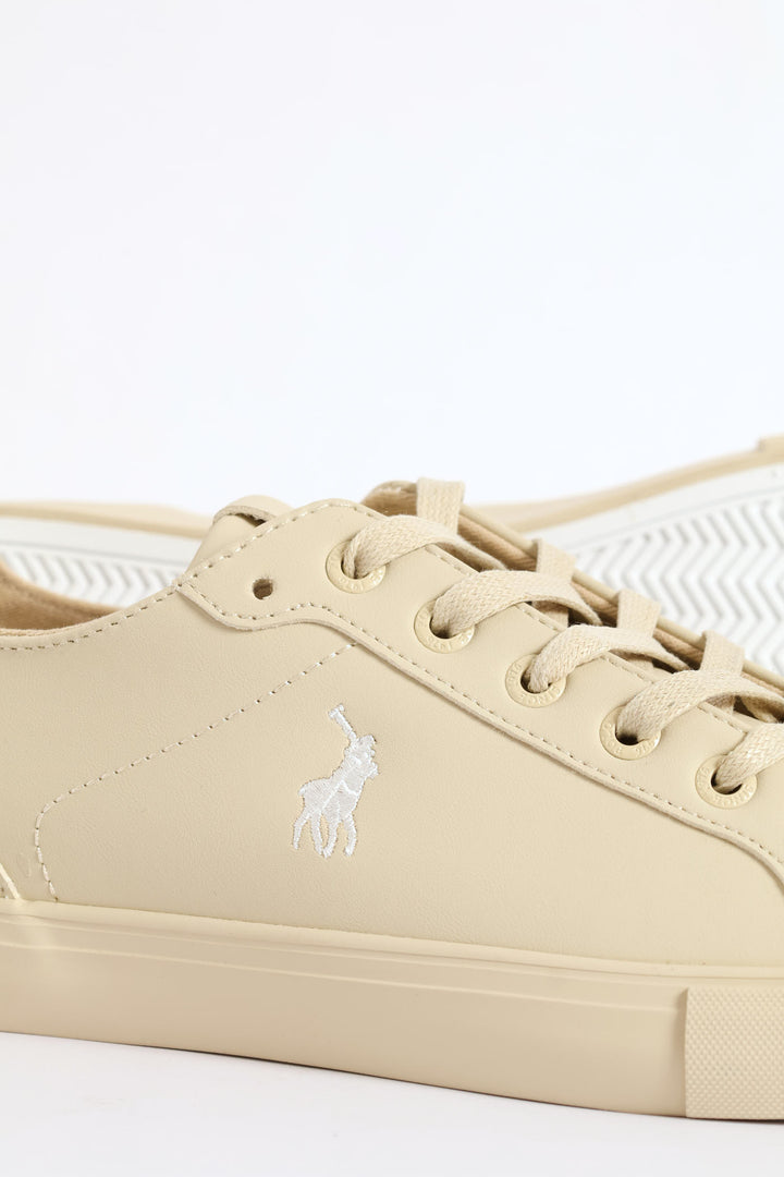 Basic Pu Lace Up Sneaker - Stone