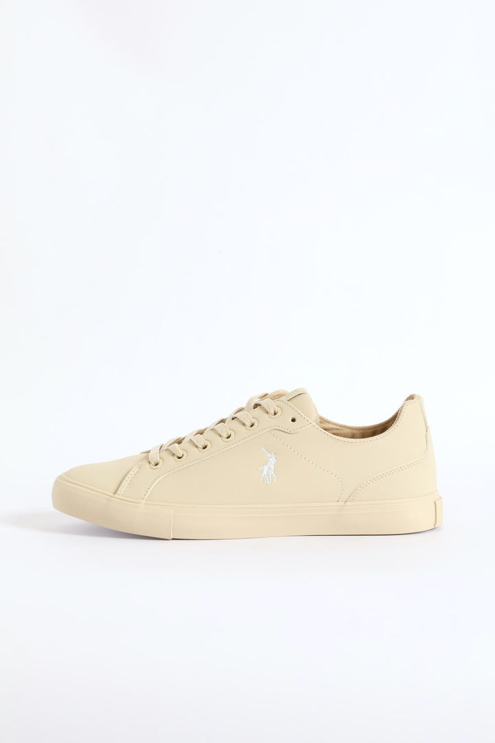 Basic Pu Lace Up Sneaker - Stone