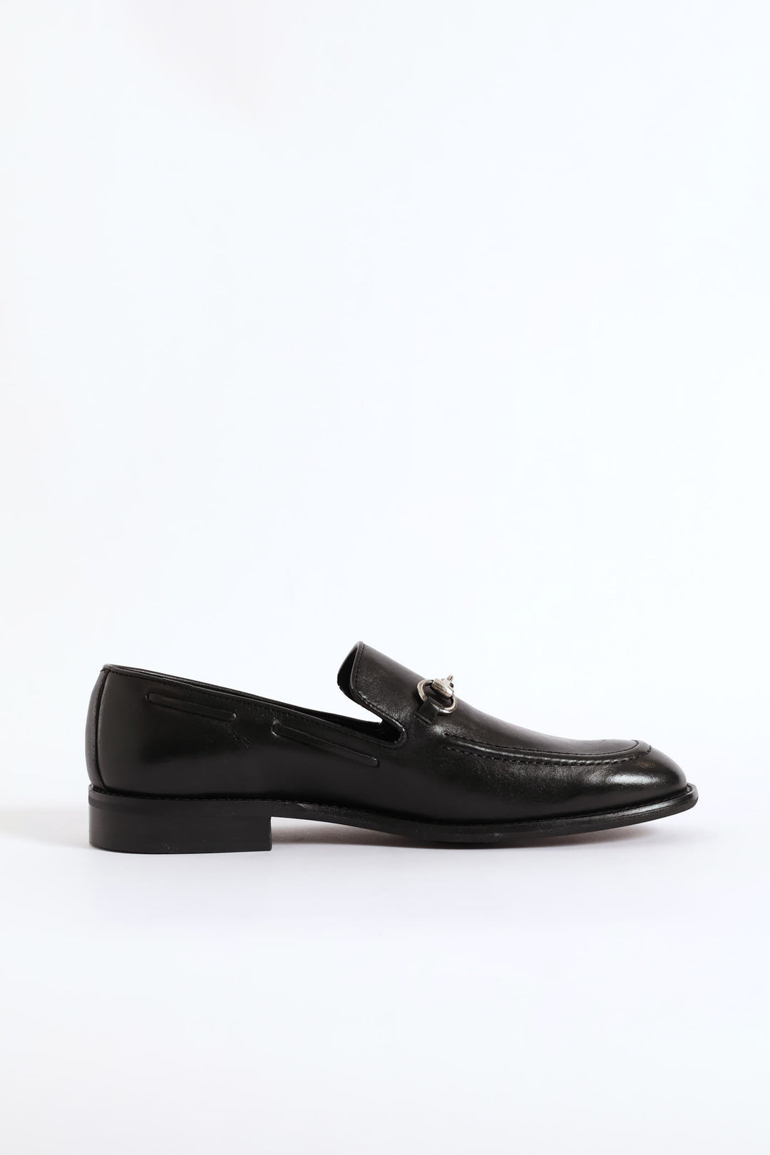 Leather Slip On Loafer - Black