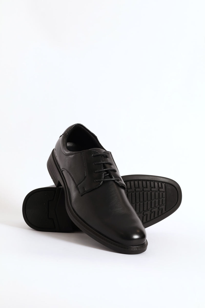 Wide Toe Formal Lace Up Shoe - Black