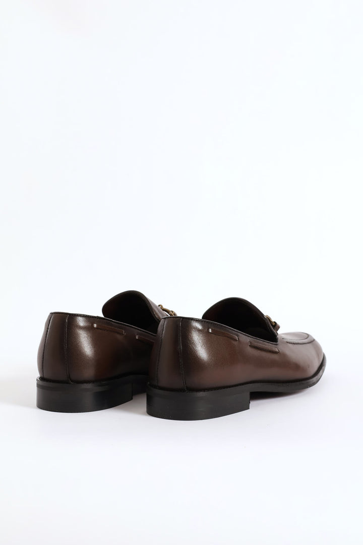 Leather Slip On Loafer - Brown