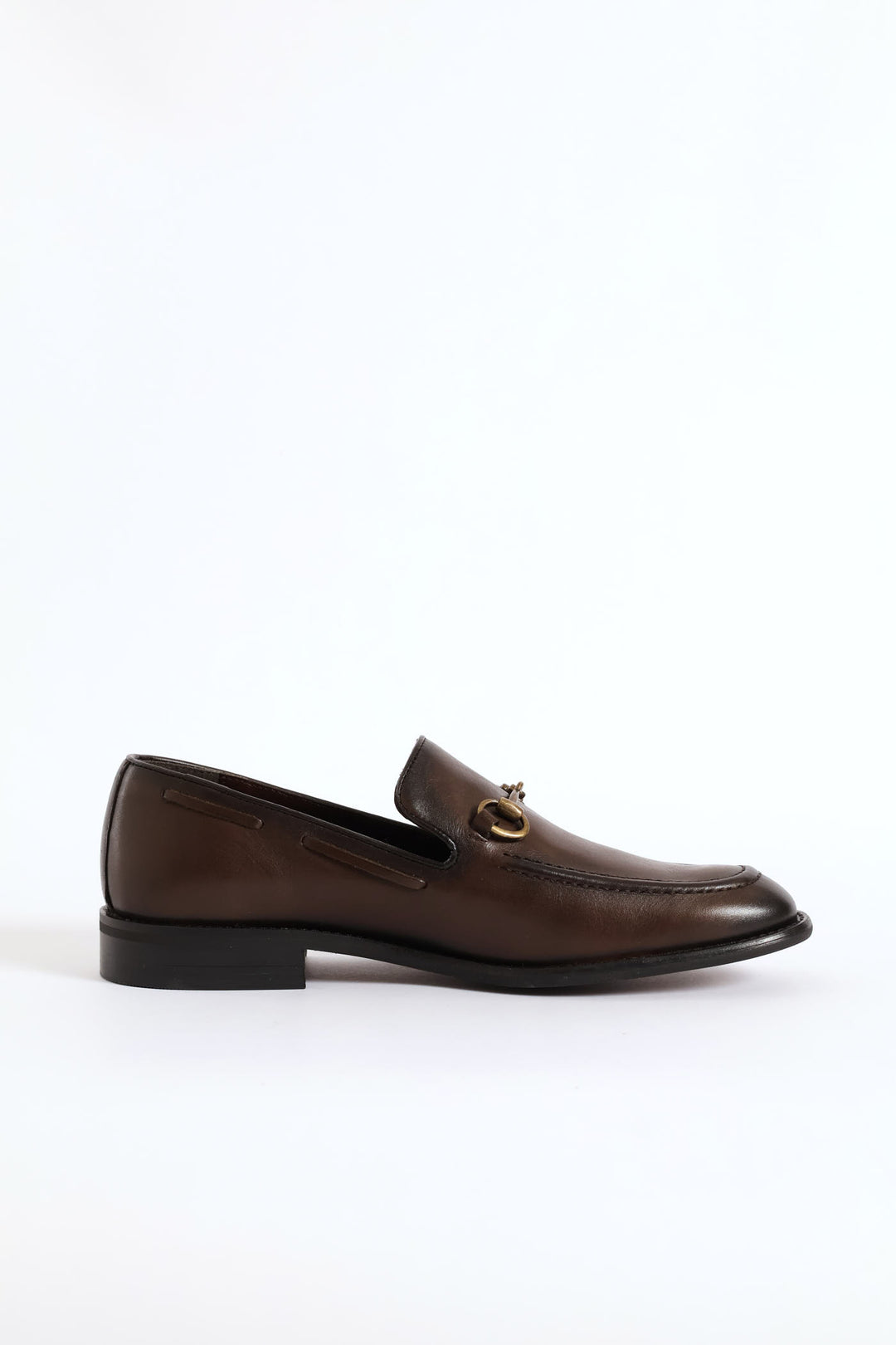 Leather Slip On Loafer - Brown