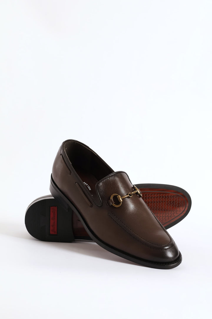 Leather Slip On Loafer - Brown