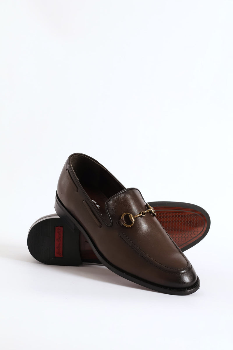 Leather Slip On Loafer - Brown