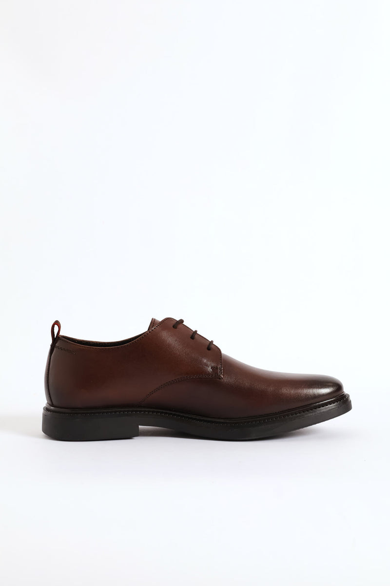 Jace Plain Toe Formal Derby Shoe - Brown