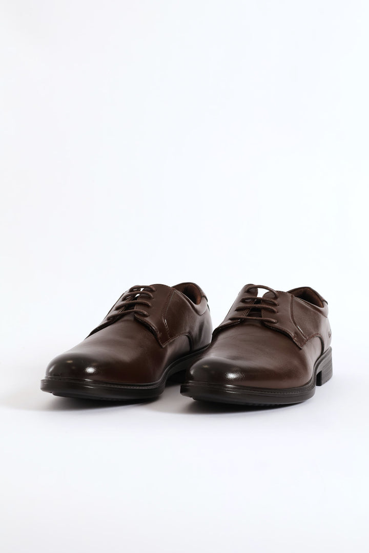 Wide Toe Formal Lace Up Shoe - Brown